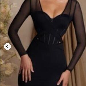 Oh Polly Long Sleeve Layered Corset Mini Dress